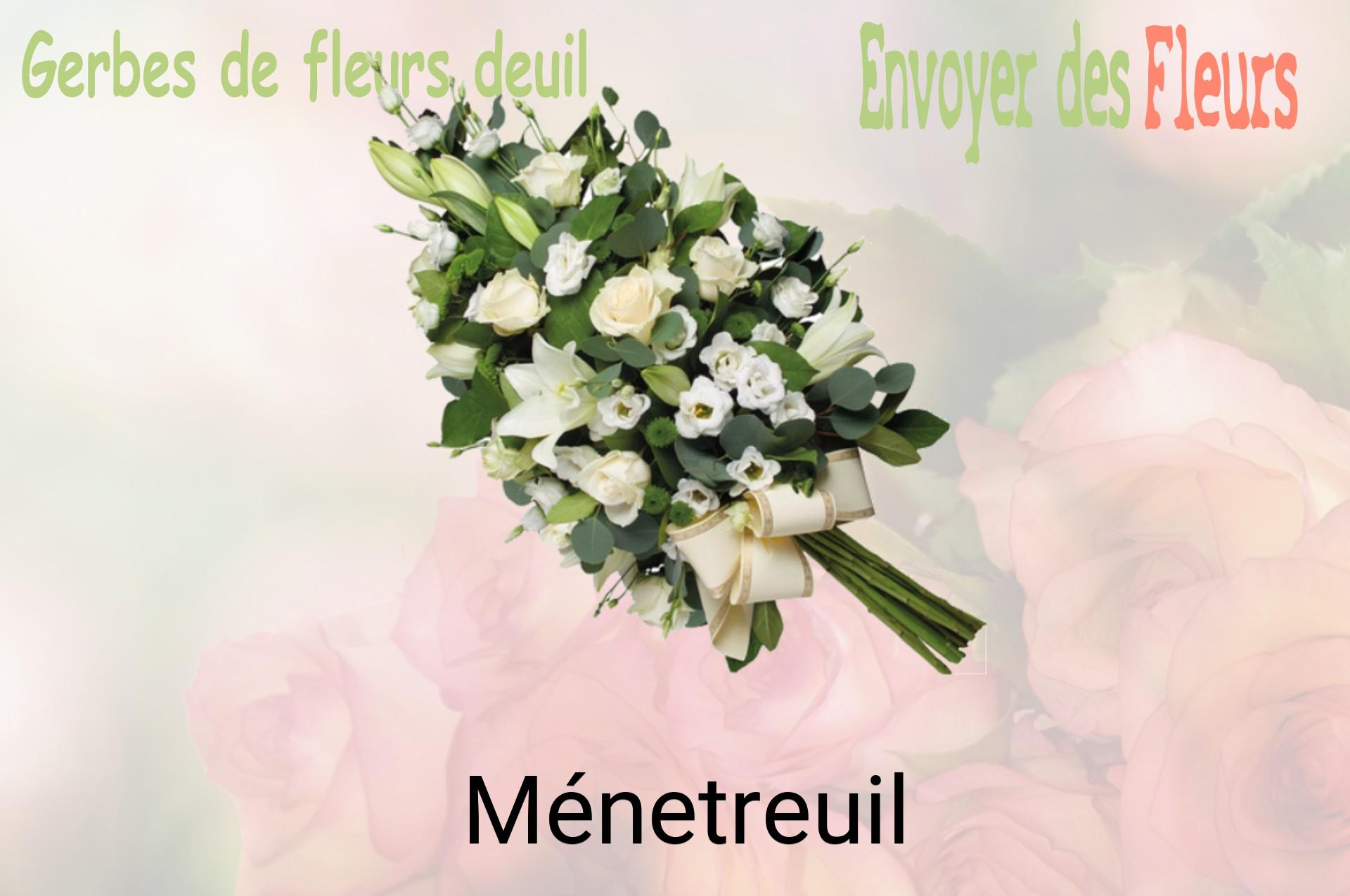 Gerbe de fleurs de deuil livrée à Ménetreuil